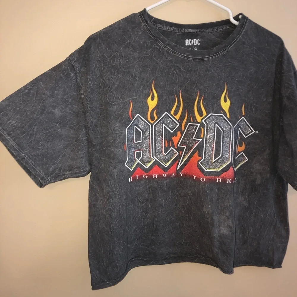 AC/DC Acid Wash Highway to Hell Graphic Band TShirt